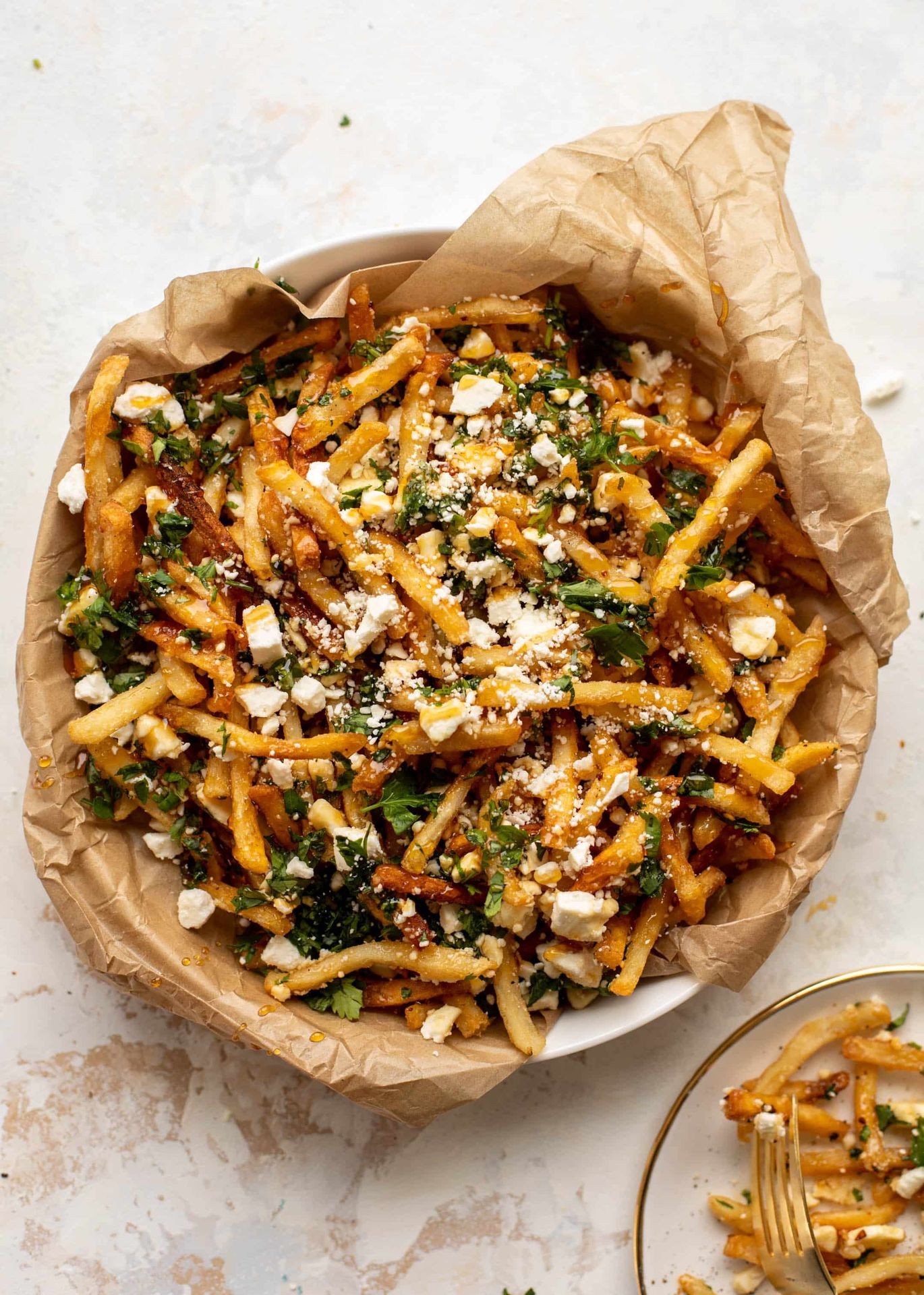 Feta cheese fries 